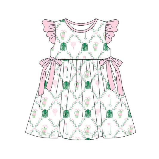 12.22 MOQ:5pcs GSD3464 pre-order toddler girl clothes golf print girl summer dress