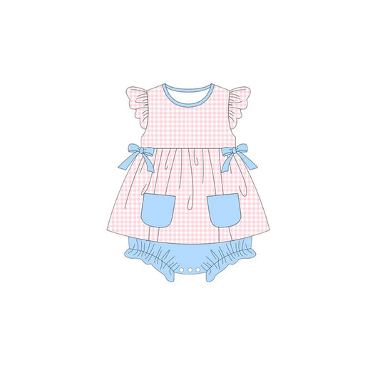 12.1 MOQ:5pcs SR3670 pre-order baby girl clothes gingham girl summer bubble