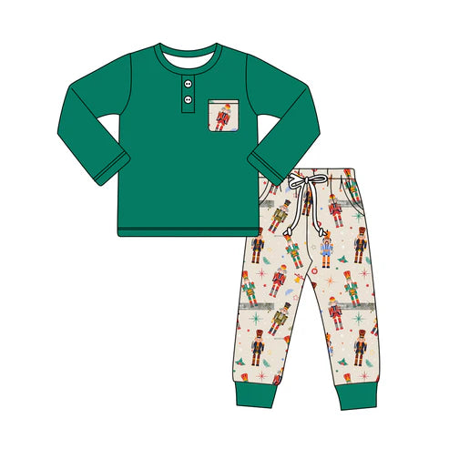 5.27 BLP0945 Baby Boys Christmas Soldier Pocket Top Pants Clothes Sets Preorder