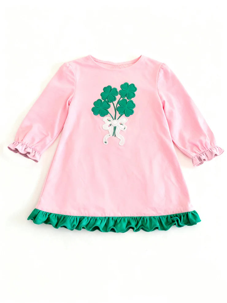 11.24 MOQ:5pcs GLD1540 pre-order toddler girl clothes lucky print girl St. Patrick dress
