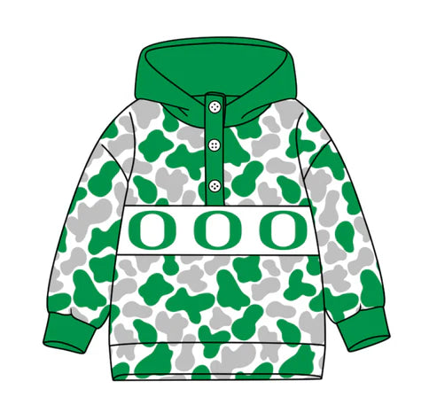 10.15 Custom Moq 8 Baby Boys Green Grey Camo O Team Button Hoodies Top