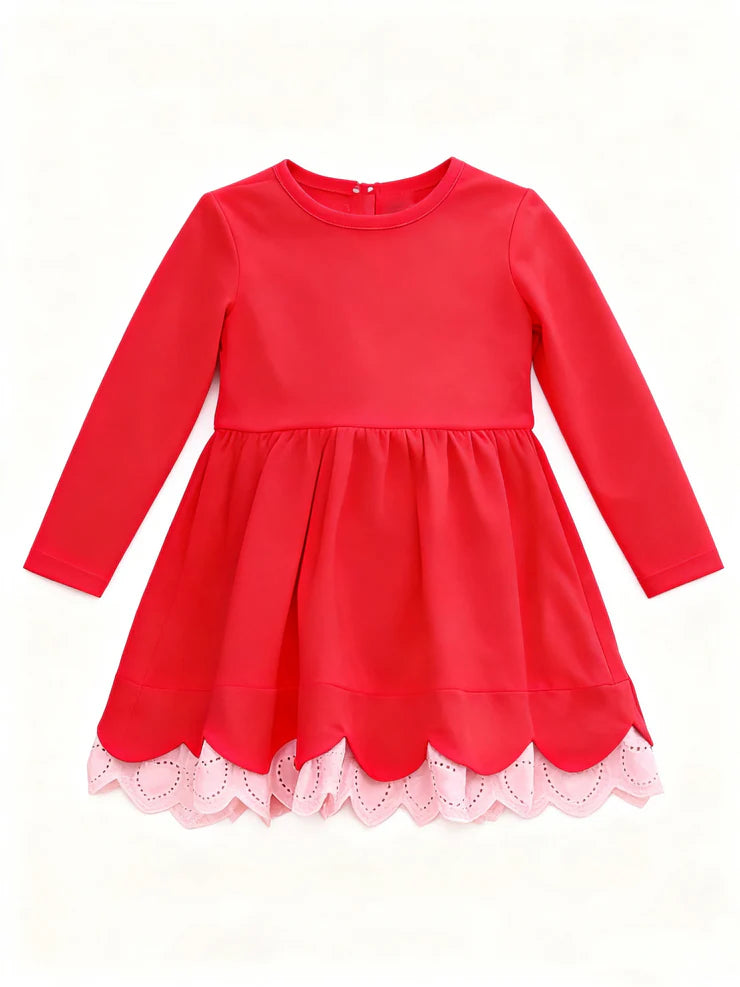 11.15 MOQ:5pcs GLD1503 pre-order toddler girl clothes red print girl Valentine yoga dress