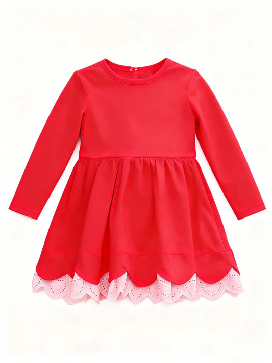 11.15 MOQ:5pcs GLD1503 pre-order toddler girl clothes red print girl Valentine yoga dress