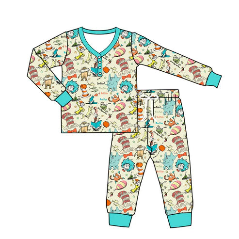 GLP2282 Adult Women Dr Reading Elephant Tops Pants Pajamas Preorder