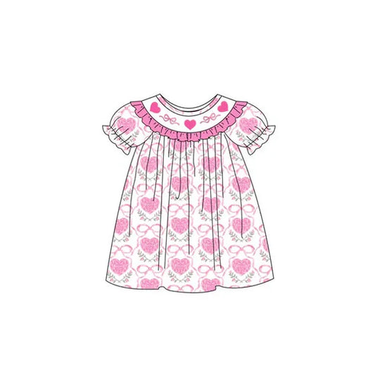 12.10 MOQ:5pcs GSD3391 pre-order toddler girl clothes heart print girl valentine's day dress