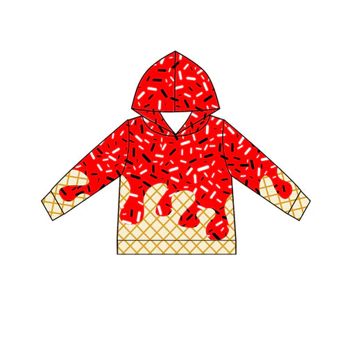 6.28 No moq BT1272 pre-order toddler boy clothes team red hooded long Sleeve Top