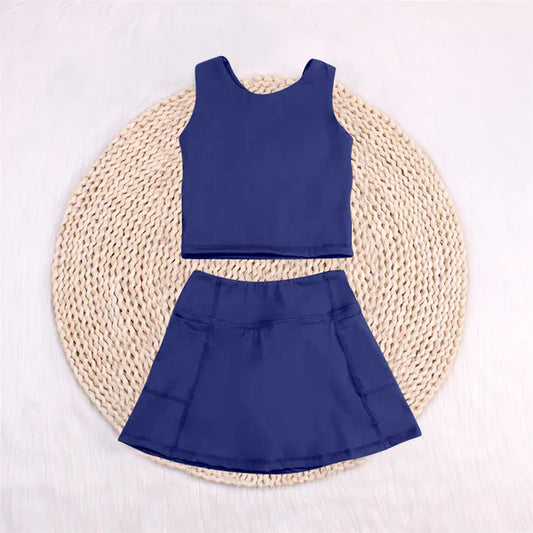 L-3.5 GSD1987 Baby Girls Navy Vest Top Sports Skorts Clothes Sets Preorder