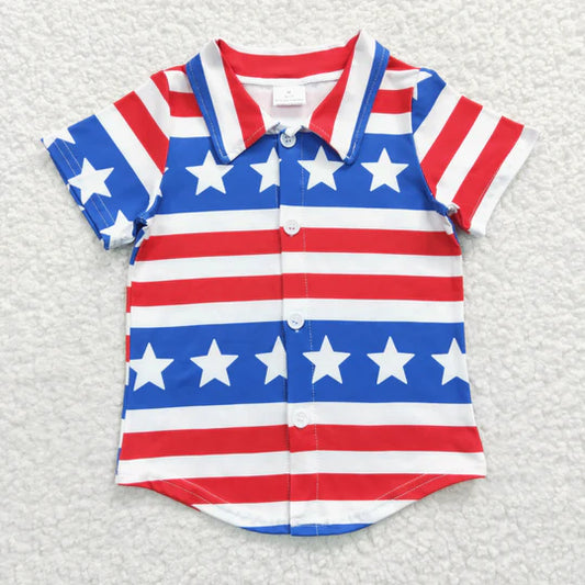 3.11  BT0196 kids clothes boys summer 4th of July patriotic tshirt