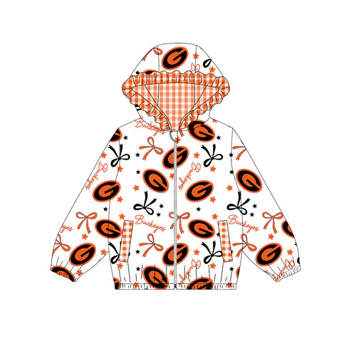 10.9 Custom Moq 5 Baby Boys Orange Buckeyes Team Zipper Hoodies Tops