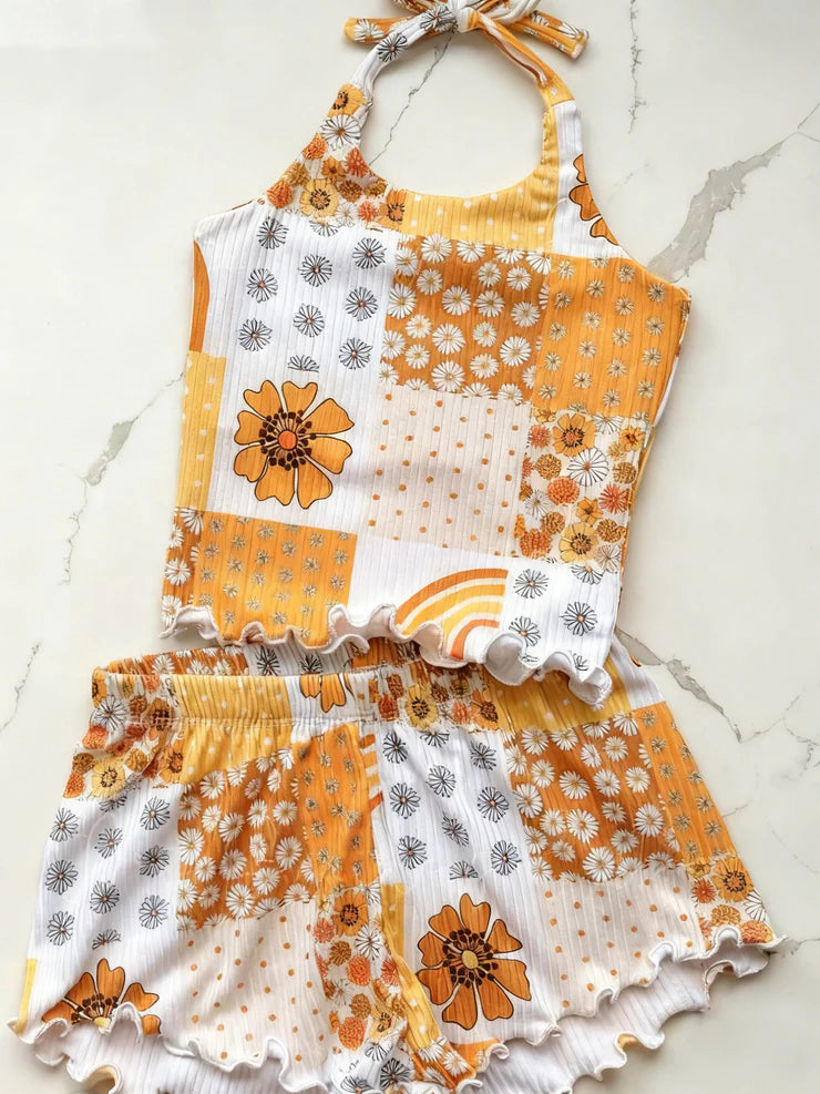 11.21 MOQ：5pcs GSSO2889 pre-order baby girl clothes flower toddler girl summer outfit