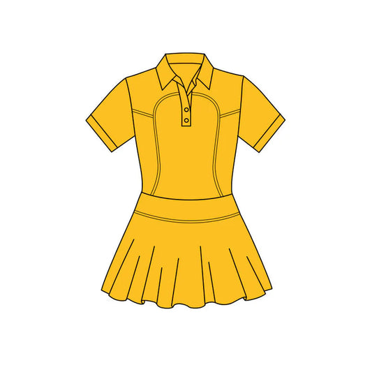 11.24 MOQ：5pcs GSD3162 pre-order toddler clothes yellow girl yoga summer dress