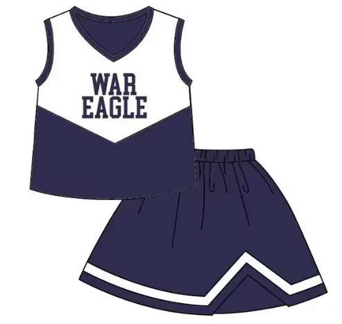 5.8 Girls team custom purplish blue sleeveless top skirt suit