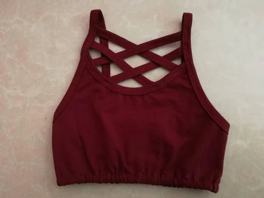 11.15 MOQ：5pcs GT1442 pre-order baby girl clothes red girl summer yoga top