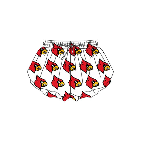 8.30 Custom Moq 5 Baby Girls white cardinals Team Ruffle Shorts