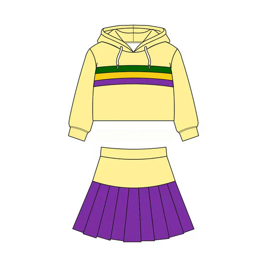 11.24MOQ：5pcs GLD1535 pre-order baby girl clothes mardi gras toddler girl yoga skirt outfit