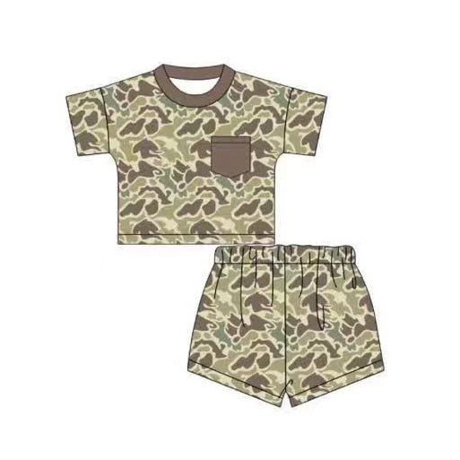 12.25 MOQ：5pcs BSSO1756 pre-order baby boy clothes camo toddler boy summer outfit
