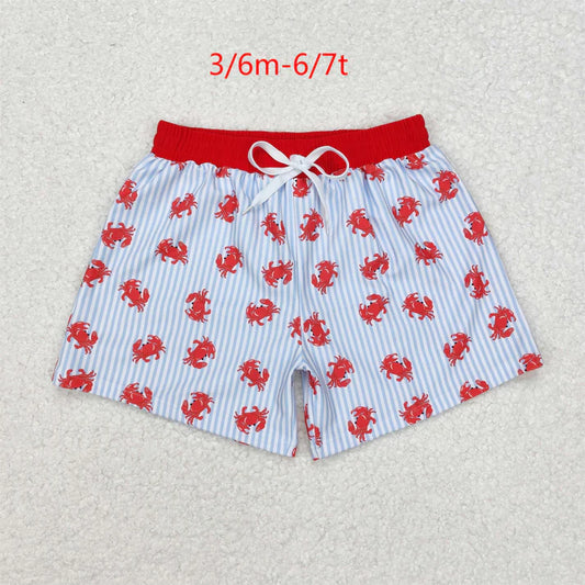 S0465 Baby Boys Summer Crab Beach Trunks Swimsuits Swimwear