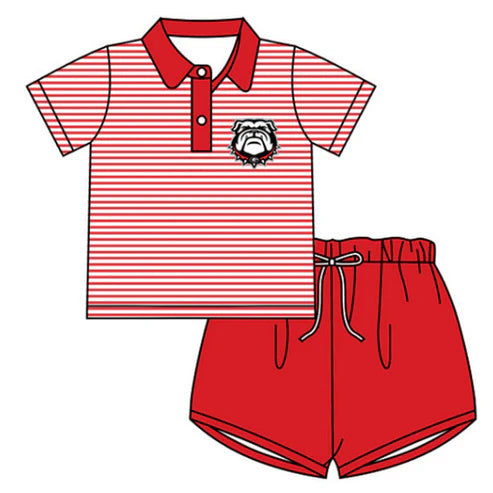 5.13 Boys custom team striped red short-sleeved shorts set