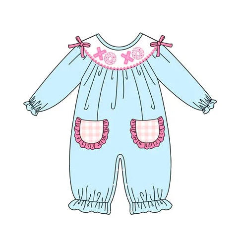 12.10 MOQ:5pcs LR2983 pre-order baby girl clothes donuts print toddler girl Valentine's Day romper