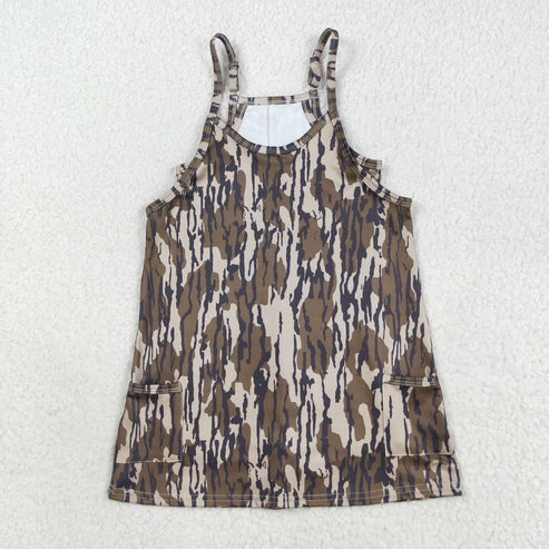 8.12 GSD2720 Baby Girls Strap Bottomland Camo Pockets Yoga Dress