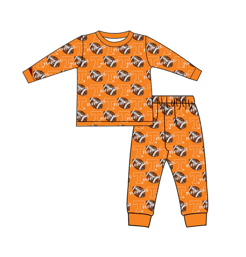 8.30 Custom MOQ 5 Baby Boys Team TN Top Pants Pajamas Clothes Set