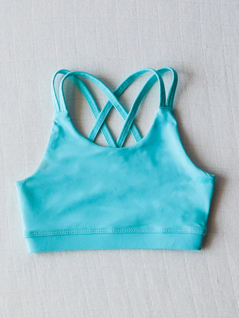 4.17 GT1008 Baby Girls Light Blue Strap Yoga Vest Top Preorder