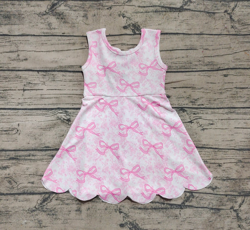5.10 GSD2572 Baby Girls Pink Bows Floral Activity Wear Yoga Short Skort Knee Length Dresses Preorder