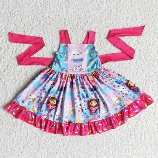 3.21 E14-2 GIRL CLOTHES CARTOON SUMMER SLEEVELESS HOT PINK DRESS--PROMOTION 2025.3.15 $2.99