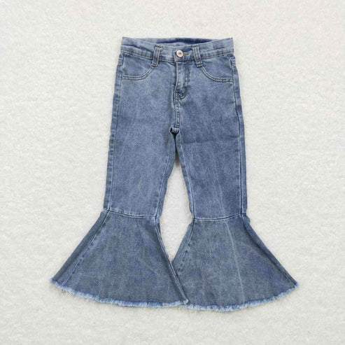 L-3.7  P0325 light color bell bottom denim trousers