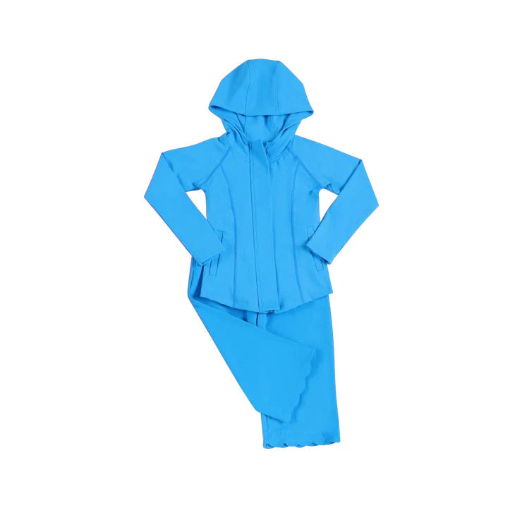 11.15 MOQ：5pcs GLP3156 pre-order toddler girl clothes blue print girl yoga winter set
