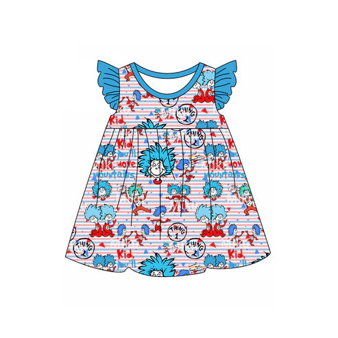 GSD1645 Baby Girls Dr Reading Blue Knee Length Dresses Preorder