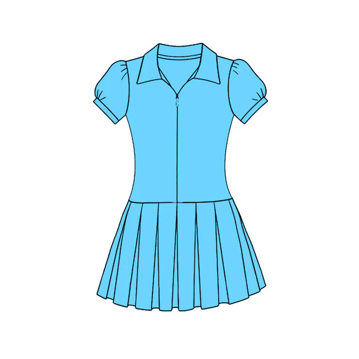 11.25 MOQ：5pcs GSD3212 pre-order toddler clothes blue girl yoga summer dress
