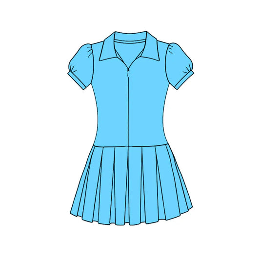 11.25 MOQ：5pcs GSD3212 pre-order toddler clothes blue girl yoga summer dress
