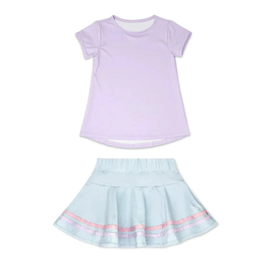 11.15 MOQ:5pcs GSD3101 pre-order toddler girl clothes pink girl yoga summer skirt set