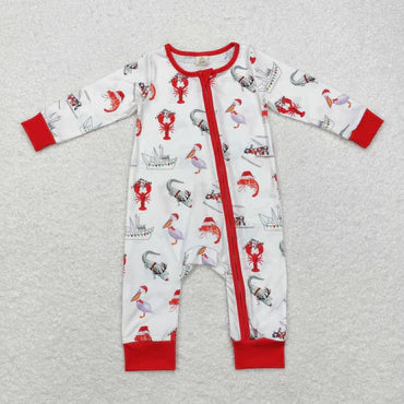 3.13 LR1399 RTS Bamboo baby boy clothes crawfish boy winter romper
