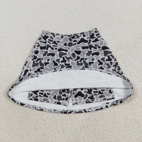 8.13 GLK0127 Baby Girls Western Gray Ducks Camo Yoga Skorts Bottom