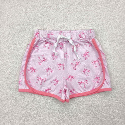 5.9 SS0463 Baby Girls Pink Polka Dots Bows Shorts Bottoms