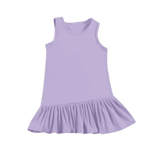 3.27 GSD2250 Baby Girls Lavender Sleeveless Yoga Ruffle Knee Length Dresses Preorder