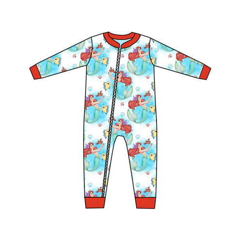 6.24 Custom Moq 3 Baby Girls Long Sleeve Princess 12 Zip Rompers