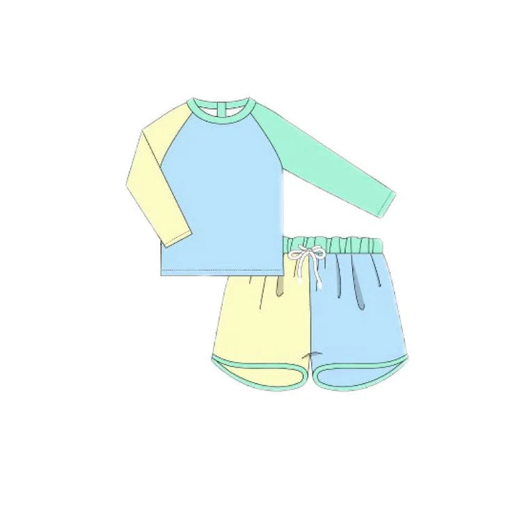 11.29 MOQ:5pcs S0634 pre-order baby boy clothes blue boy summer swimsuit beach wear