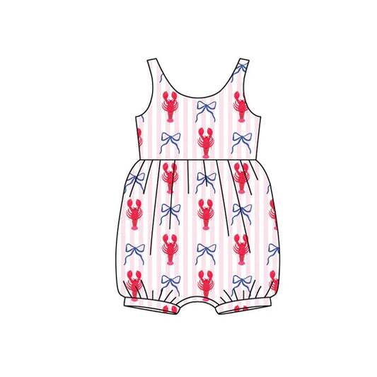 12.11 MOQ:5pcs SR3781 pre-order baby girl clothes crayfish print toddler girl summer bubble
