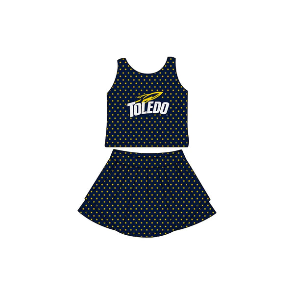 7.10 Custom Moq 3 Baby Girls Toledo Sleeveless Top Skorts Team Set