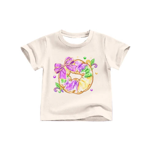 9.30 GT1256 Baby Girls Short Sleeve Bow Anchor Donuts Mardigras Tee Shirts Top Preorder