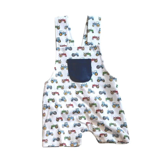 L-3.4 SR2726 Baby Infant Boys Tractor Pocket Straps Rompers preorder