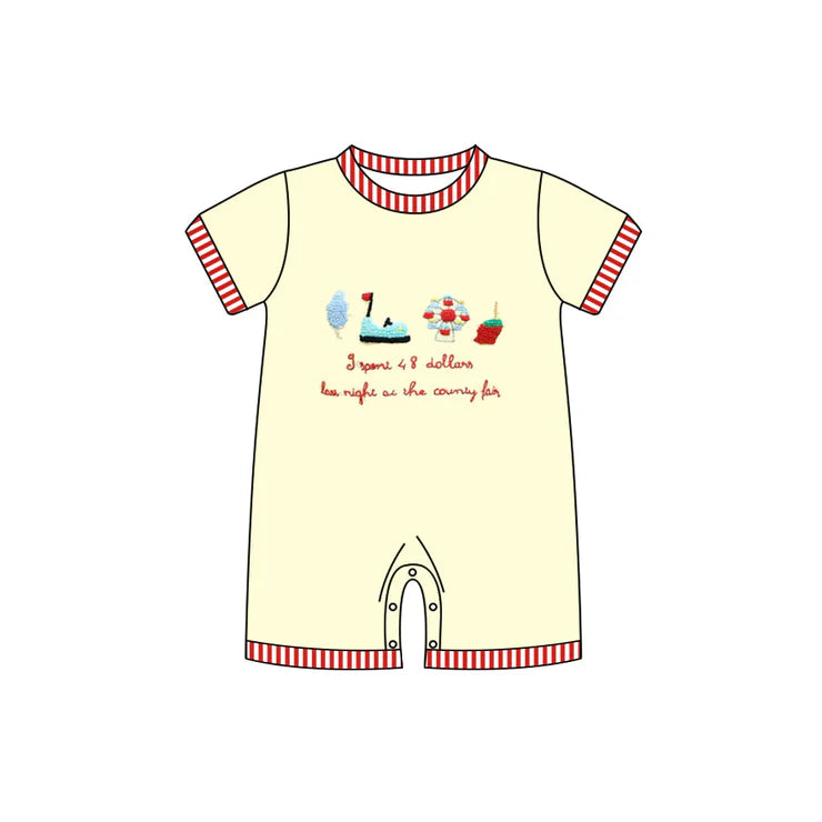 12.5 MOQ:5pcs SR3702 pre-order baby boy clothes country fair print boy summer romper