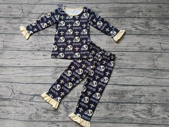 12.17 Custom order MOQ:3pcs each design baby girl clothes state girl pajamas set 2