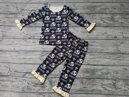 12.17 Custom order MOQ:3pcs each design baby girl clothes state girl pajamas set 2