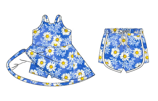 26.1.7 Custom MOQ:3 or 5 pcs each design milk silk Sibling baby girl clothes floral short sleeve dress and shorts