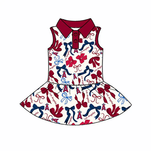 6.10 Custom Moq 3 each item Sibling Baby Girls LA Team Dresses Clothes Sets