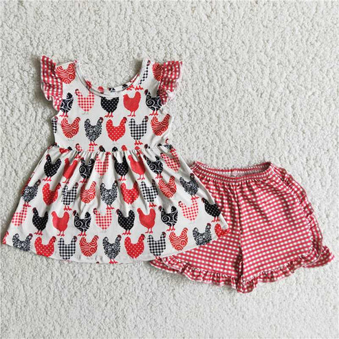 4.28 RTS NOMOQ A3-22 Rooster Red Check Shorts